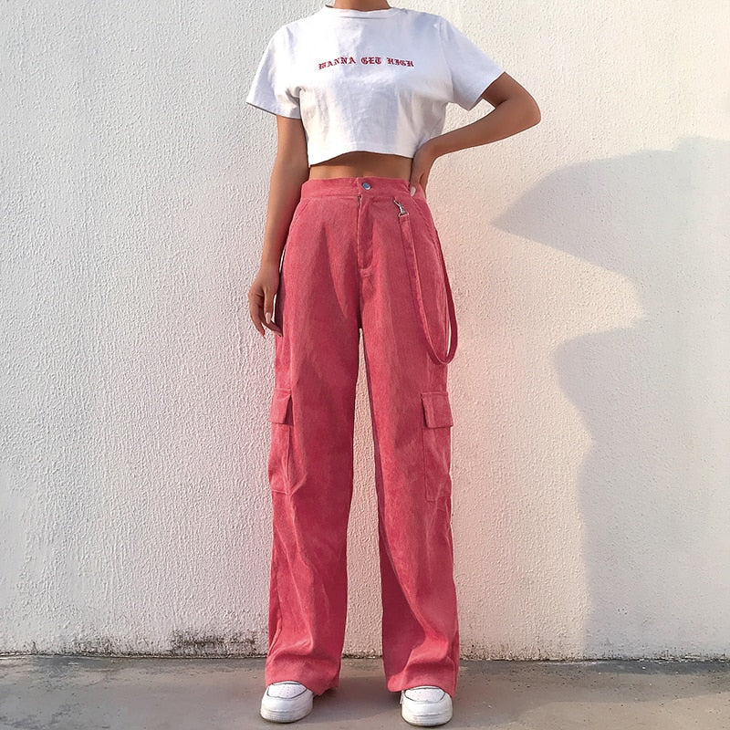 High Waisted Cargo Pants - Malibu Thrifts