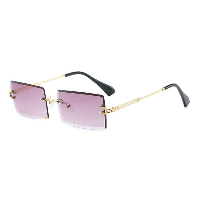 Rimless Rectangle Sunglasses - Malibu Thrifts