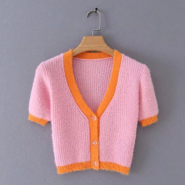 Knitted Crop Sweater - Malibu Thrifts