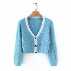 Knitted Crop Sweater - Malibu Thrifts