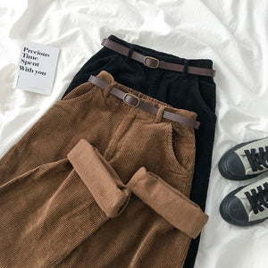 High Waist Corduroy Pants