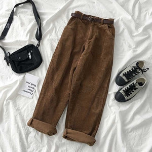 High Waist Corduroy Pants