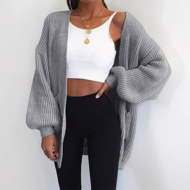 Loose Knitted Cardigan - Malibu Thrifts