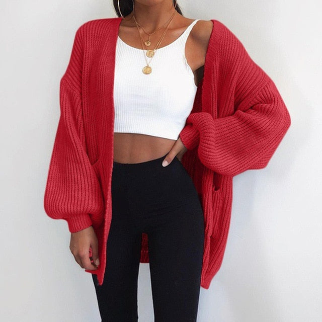 Loose Knitted Cardigan - Malibu Thrifts