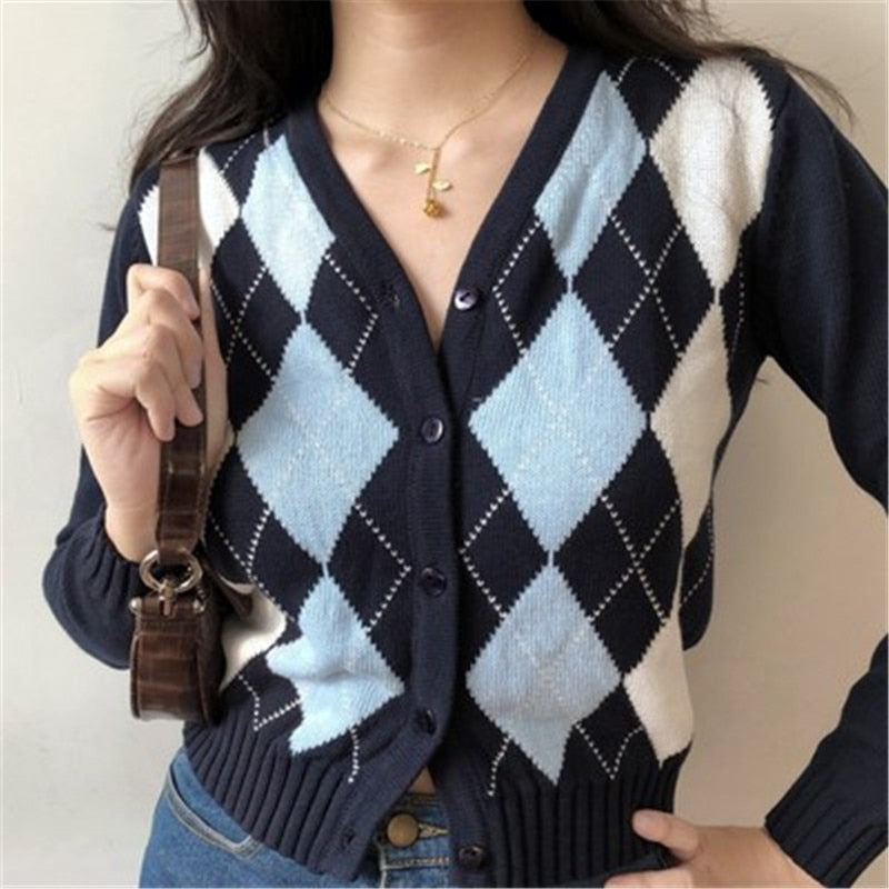 Vintage Argyle Cardigan