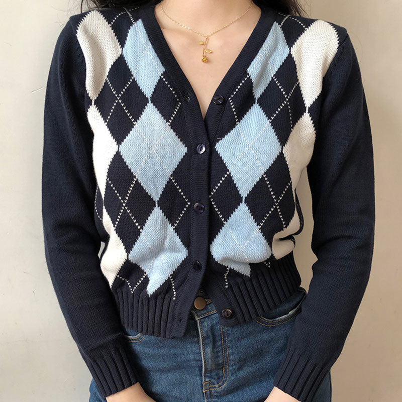 Vintage Argyle Cardigan