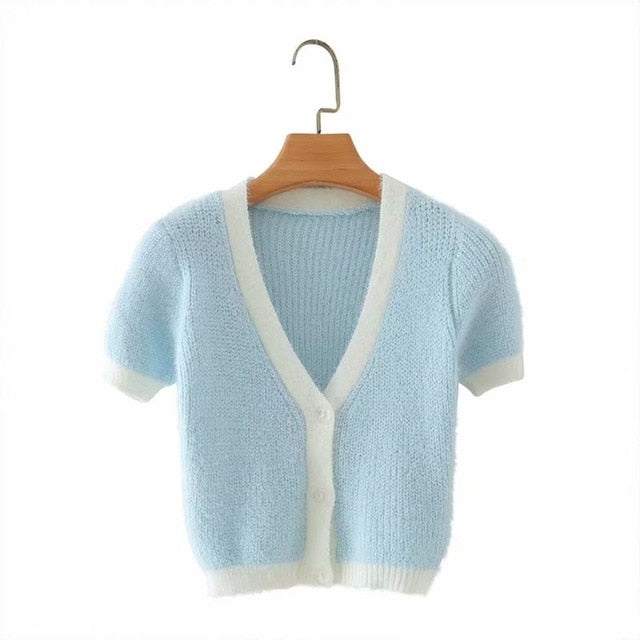 Knitted Crop Sweater - Malibu Thrifts