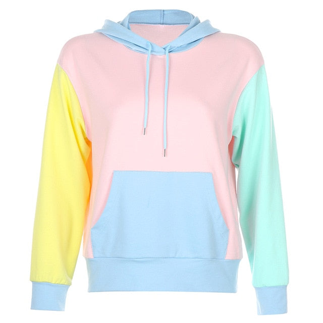 Color Block Drawstring Hoodie