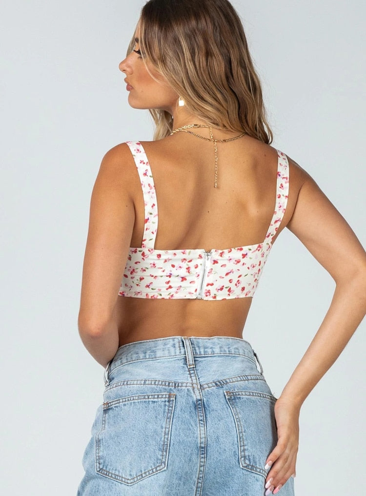 Floral Corset Crop Top