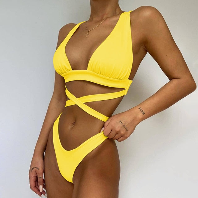 Cross Bandage Suit Set