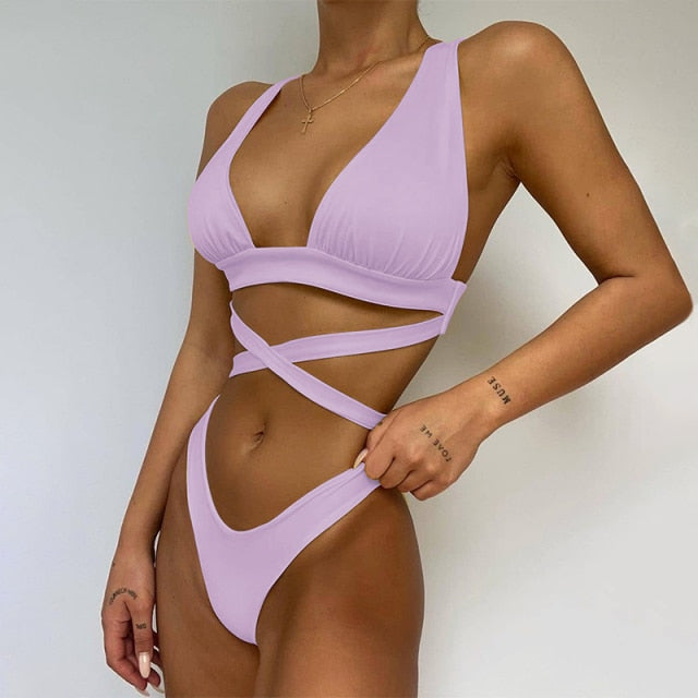 Cross Bandage Suit Set