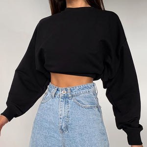 Long Sleeve Crop Top Sweatshirt